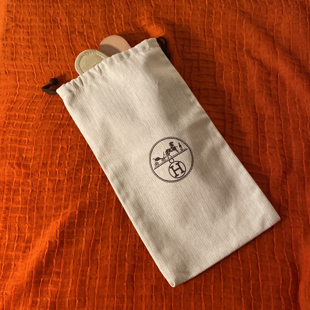Authentic Hermes Herringbone Drawstring Dust Bag - image 1